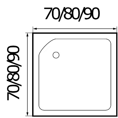 Квадратный акриловый поддон Wemor 80*80*24 S